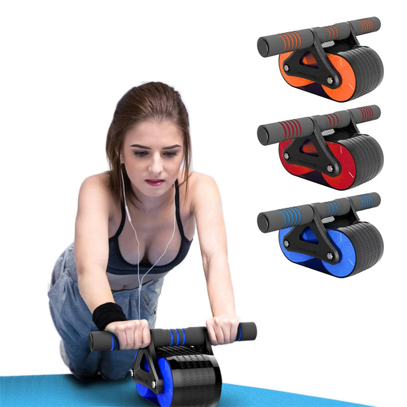 Women Men Automatic Rebound Ab Wheel Roller Waist