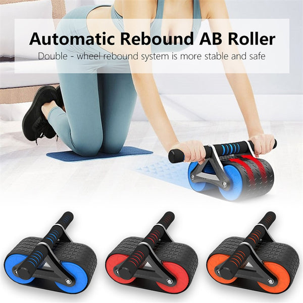 Women Men Automatic Rebound Ab Wheel Roller Waist